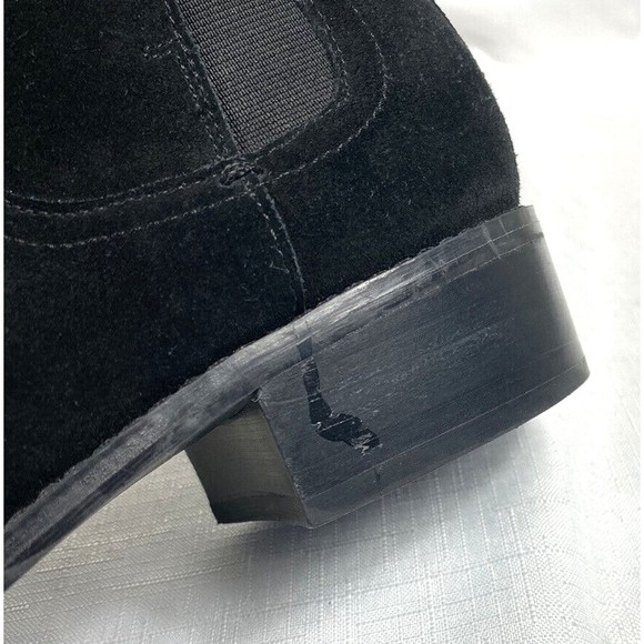 Tommy Hilfiger Women’s Bootie Black Size 10M Suede Boots Chelsea Gold Hardware - Picture 16 of 16